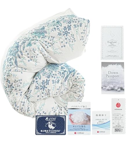 Amazon｜昭和西川 羽毛布団 (NY2297柄) グレーダックダウン85％ SL